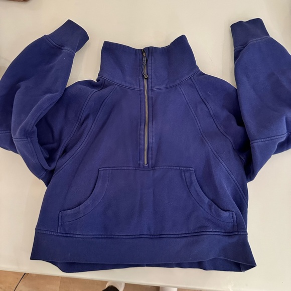 Lululemon Scuba Oversized Funnel Neck Half Zip “Psychic” indigo blue M/L size - Picture 1 of 4